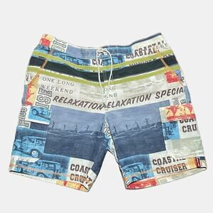 Tommy Bahama Relax Swim Trunks Mens XL Multicolor Graphic/Text Print Mesh Lined